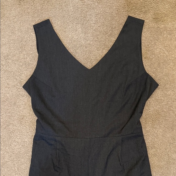 LOFT Elegant Dark Gray Sleeveless Jumpsuit - Picture 2 of 10